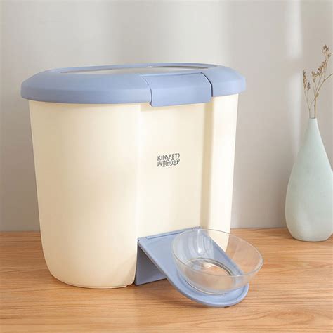 Large 5l Pet Food Storage Container With Bowl Moistureproof Easyclean ...