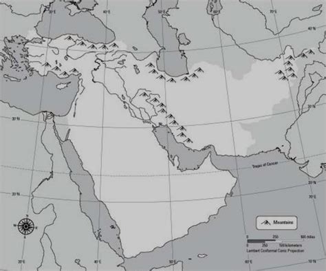 Blank Physical Map Of Southwest Asia