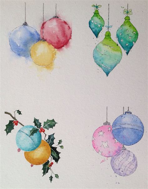 Ideas for watercolour Christmas cards trawled from around the net and ...