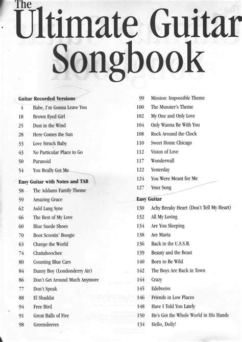 Guitar-The Ultimate Guitar Songbook 241 Pages Sheet Music pdf, - Free ...