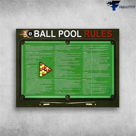 UK 8 Ball Pool Rules, Billiards Rules, Billiards Poster - FridayStuff