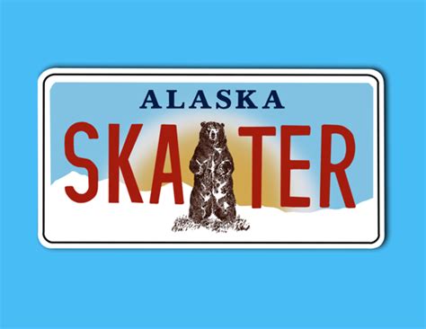 Skate For Gold-Alaska License Plate Sticker (Waterproof)