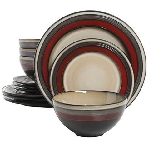 Gibson Elite Everston 12 Piece Dinnerware Set, Red - Walmart.com