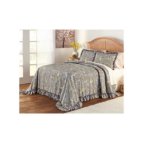 Farm Floral Plisse Ruffled Bedspread - Walmart.com - Walmart.com