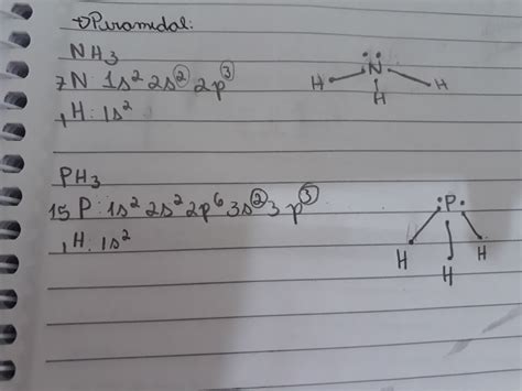 Olá, como a geometria molecular do PH3 é piramidal se o P só - Explicaê