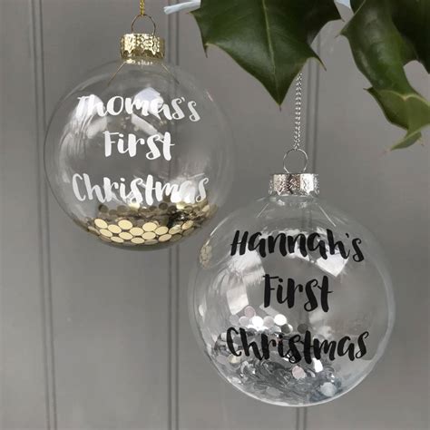 personalised baby's first christmas bauble by pink pineapple home ...