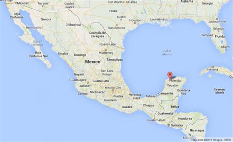 Merida on Map of Mexico