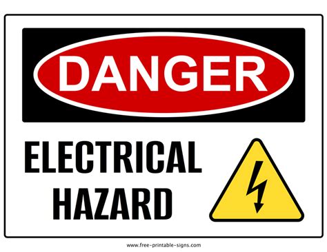 Printable Electrical Hazard Sign – Free Printable Signs