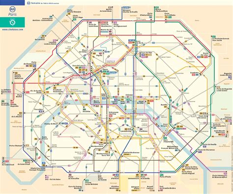 Paris Bus Route Map French - Paris France • mappery