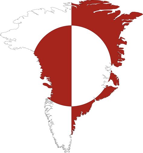 Flag of Greenland carved into the map. Description from openclipart.org ...