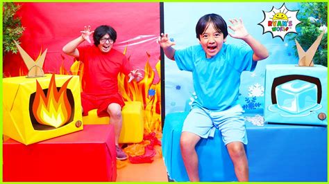 HOT VS COLD Challenge Ryan vs Daddy 1hr Kids Show - YouTube