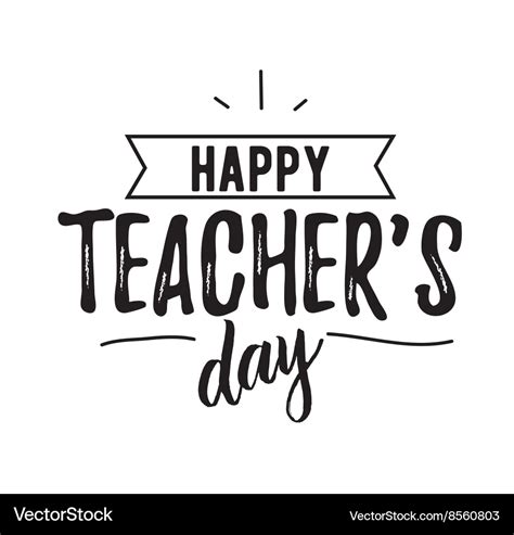 Happy teachers day typography Royalty Free Vector Image