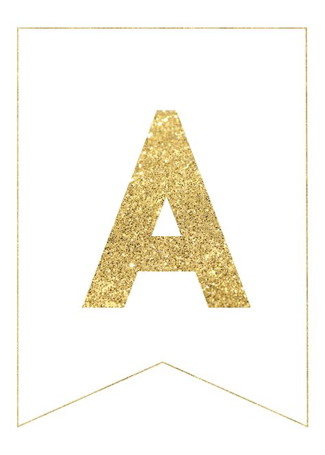 Gold Free Printable Banner Letters - Paper Trail Design | Printable ...