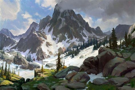 artwork, Drawing, Nature, Mountain, Snow Wallpapers HD / Desktop and ...