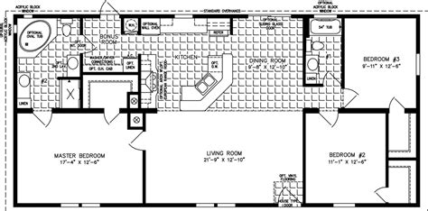 Three Bedroom Mobile Homes Floor Plans | Jacobsen Homes