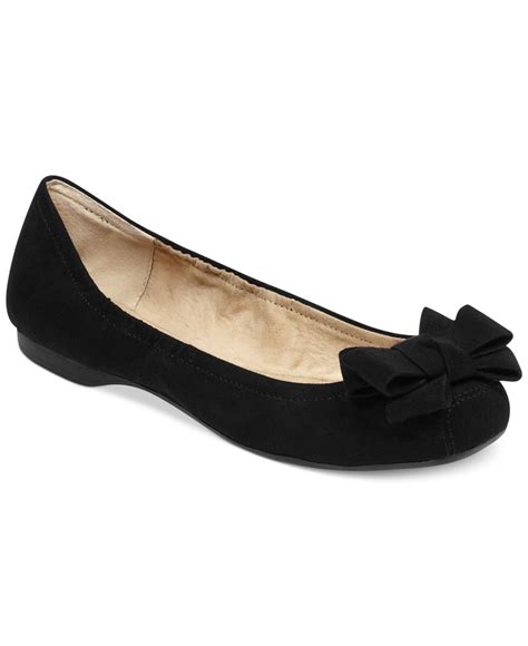 Jessica simpson Milee Bow Flats in Black | Lyst