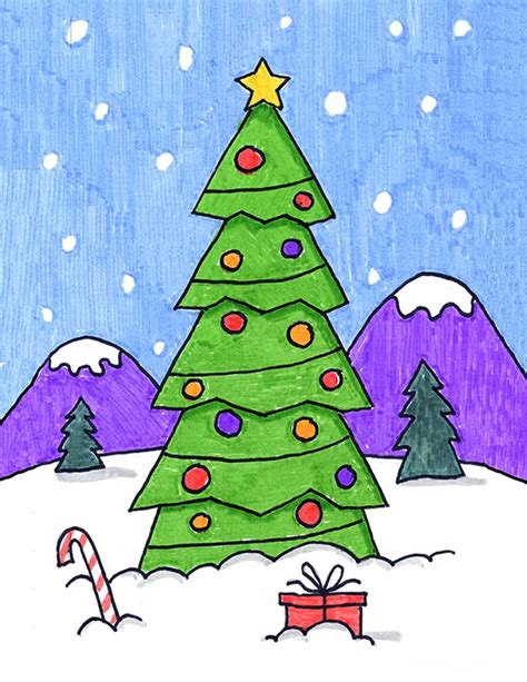 christmas tree for kids drawing - Robinson Hadeventing