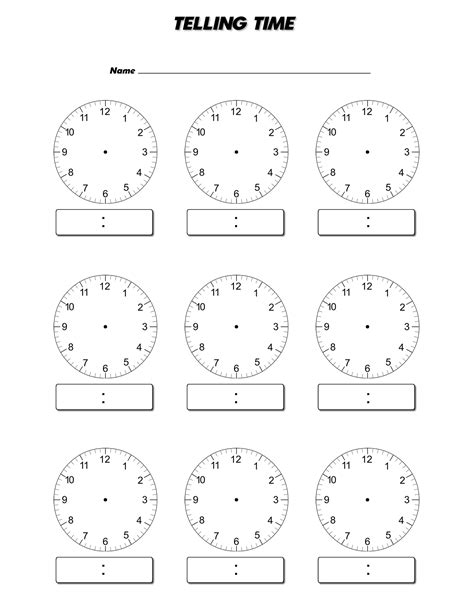 Blank Clock Faces Templates | Activity Shelter