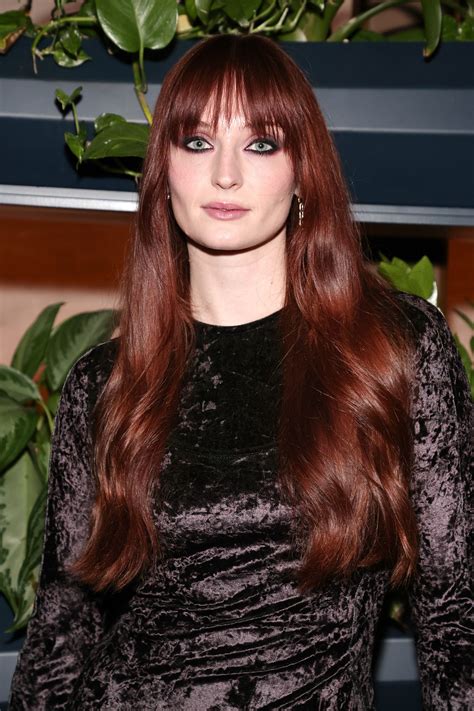 Sophie Turner Added Blunt Bangs to Her Waist-Length Red Hair – See ...