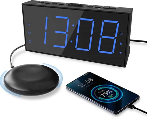 Super Loud Alarm Clock with Bed Shaker for Heavy Sleeper, Dual ...