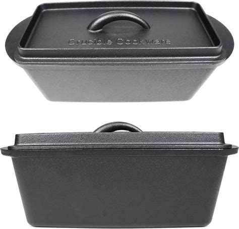 Cast Iron Bread Pan with Lid (Pre-Seasoned) – Oven Safe Form for Baking ...