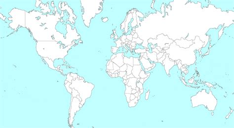 Large Blank World Map - Draw A Topographic Map