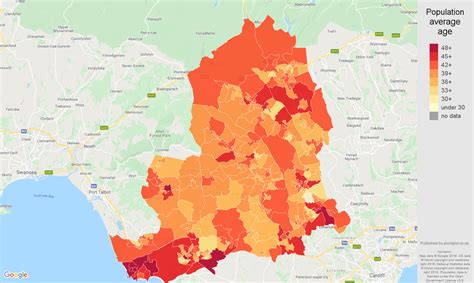 Mid-Glamorgan population stats in maps and graphs.