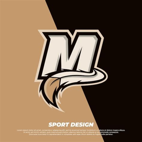 Premium Vector | Letter m esport design template with indian fur style ...