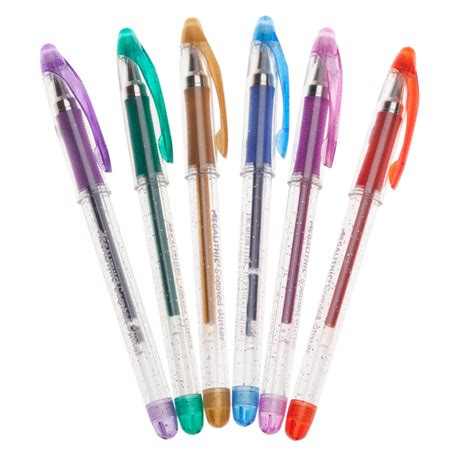 Scented Glitter Gel Pens, Set of 6 - Glitter Pens - Colored Pens - Easy ...