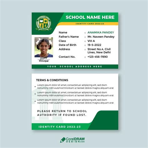 Download Abstract Corporate School id card Vector Template | CorelDraw ...