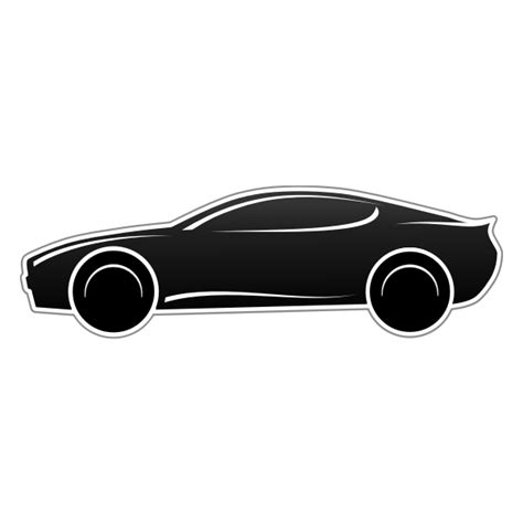 Sportscar in black and white vector clip art | Free SVG