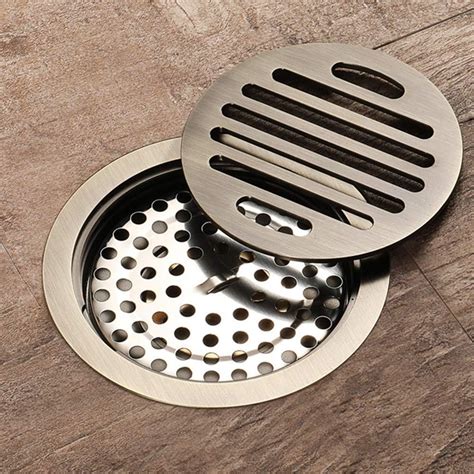 WHR-HARP Shower Floor Drain, Floor Drain with Removable Cover, Round ...