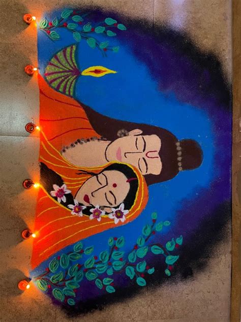 Ram Sita Rangoli | Free hand rangoli design, Poster rangoli, Easy ...