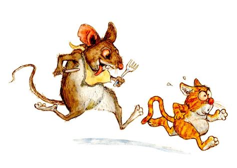 Art: Rat and Cat (Original painting of rat chasing a cat from ‘Jack and ...