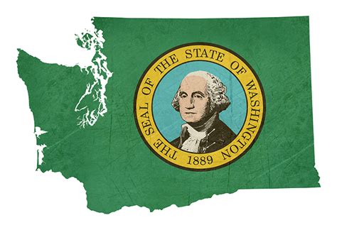 Grunge state of Washington flag map - UW Research