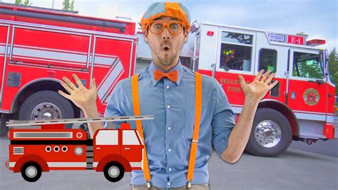 Blippi | The Fire Truck Song / Blippi explores the fire station and ...