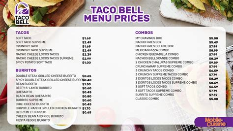 Taco Bell Menu Prices w/ Breakfast + Discounts (2024)