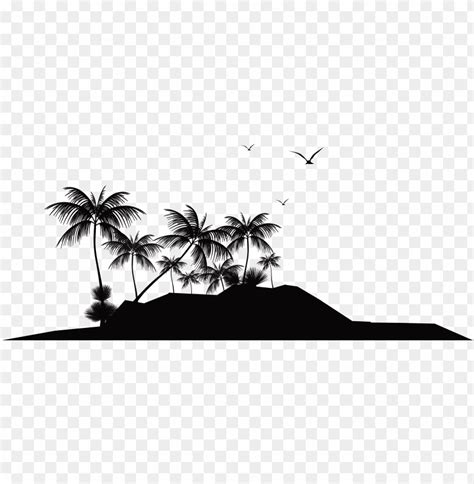 Tropical Island Silhouette Png Clip Art - Island Silhouette PNG ...