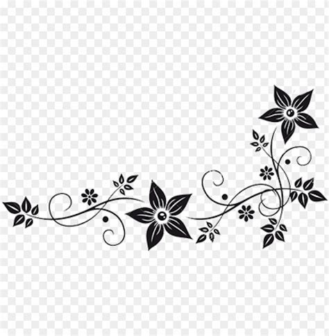 Vector Graphics Flower Border Black White Clip Art - Flowers Black And ...