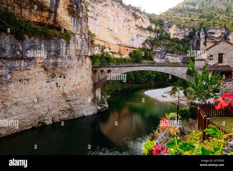 View of the Tarn River in the Canyon du Tarn. Gorges du Tarn, France ...