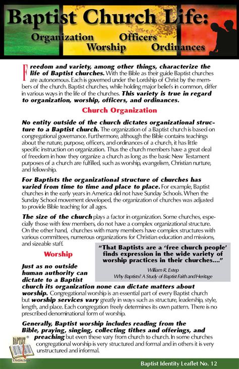 Baptists: What Makes a Baptist a Baptist? | Beliefs, polity, ministries ...