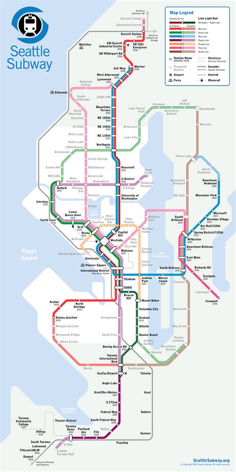 Seattle Subway’s 2021 Map Upgrades Light Rail Connections in Renton ...