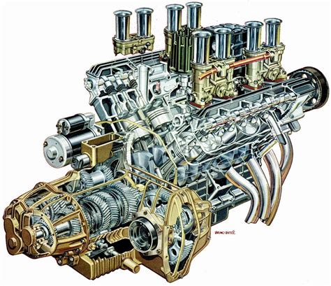 V8 engine Cutaway Drawing in High quality