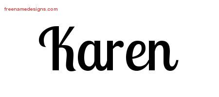 Handwritten Name Tattoo Designs Karen Free Download - Free Name Designs