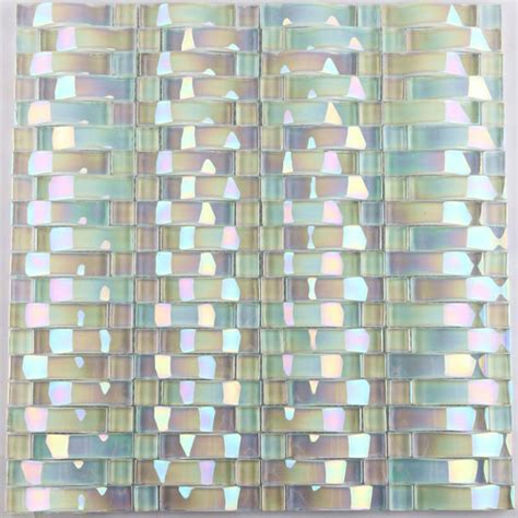 Iridescent glass mosaic tile sheets arch kitchen mosaic backsplash ...