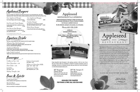 Online Menu of Appleseed Restaurant & Catering Restaurant, Bradford ...