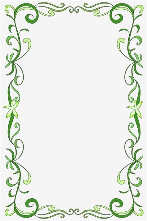 Green Flower Vine PNG Picture, Beautiful Green Flower Vine Border, Vine ...