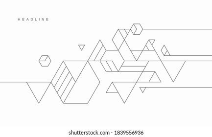 Abstract Geometric Technological Background Vector Creative Stock ...