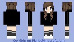 Black Hoodie Girl Minecraft Skin