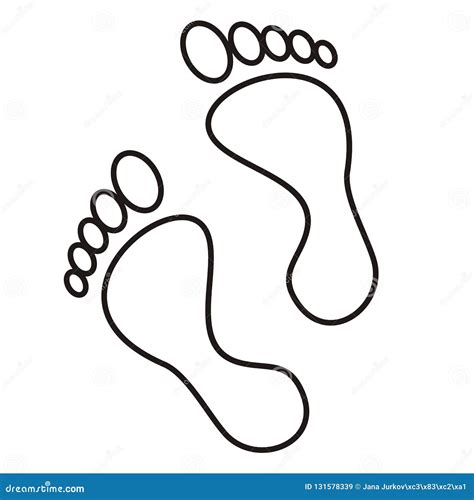 Two Feet, Contour Drawing, Vector Icon Stock Vector - Illustration of ...